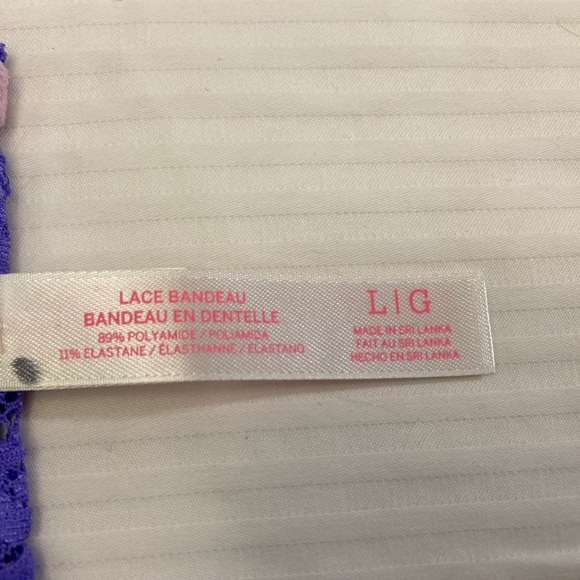 PINK Victoria’s Secret Lavender Purple & Light Pink Lace Bandeau Size Large NWOT - Picture 10 of 11